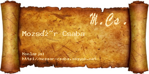 Mozsár Csaba névjegykártya